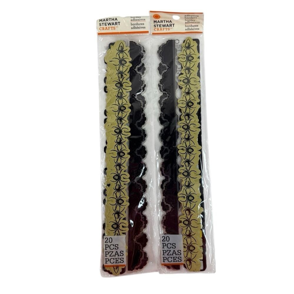Martha Stewart Crafts Halloween 12"‎ Adhesive Borders Scrapbooking Spiders Lot 2